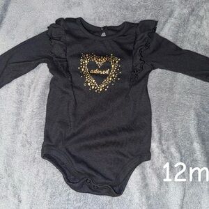 Adored Black and Gold Kids One Piece